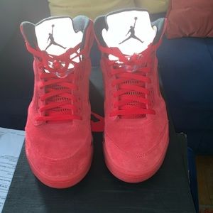 Jordan retro 5’s Red suede